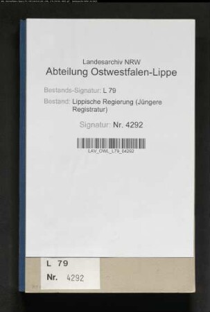 Wiederbesetzung der im Stift zu Lemgo erledigten Präbenden, Band 2, Teil 1