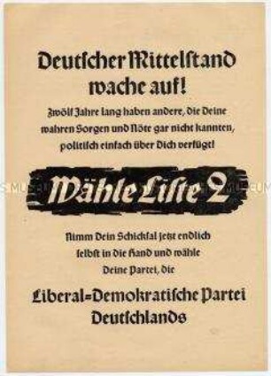 Aufruf der LDPD zu den Kommunalwahlen in Leipzig