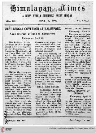 No. XXXVI (01 May 1960)