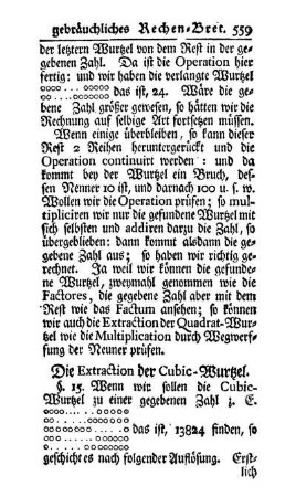 § 15. Die Extraction der Cubic-Wurtzel