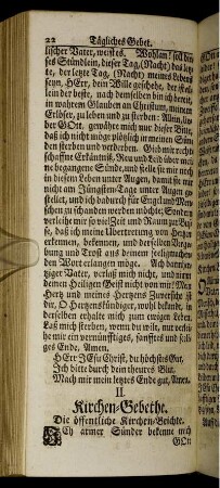 II. Kirchen-Gebethe.
