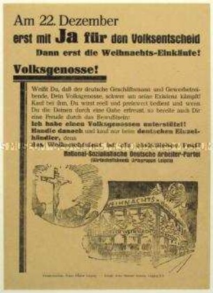 Aufruf der NSDAP zur Abstimmung gegen den Young-Plan beim Volksentscheid am 22. Dezember 1929