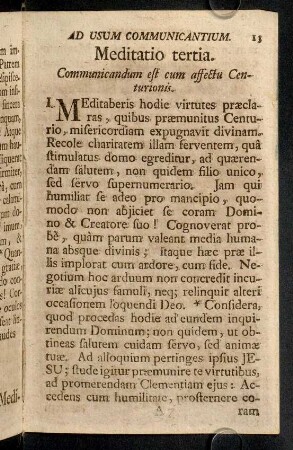 13-17, Meditatio tertia