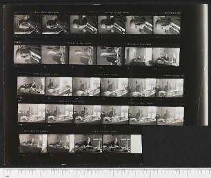 Kontaktabzüge von Porträtaufnahmen Francis Poulenc
