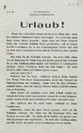 Urlaub! : Wenn Du schliesslich einmal ein bisschen Glück hast ...