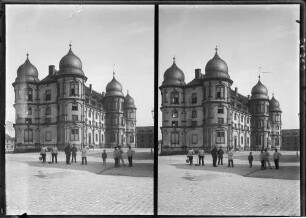 Karlsruhe Schloss Gottesau Ansicht von Nordwesten (Nord- und Westseite)