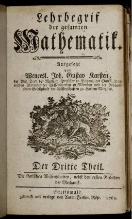 Theil 3: Lehrbegriff der gesamten Mathematik. Dritter Theil
