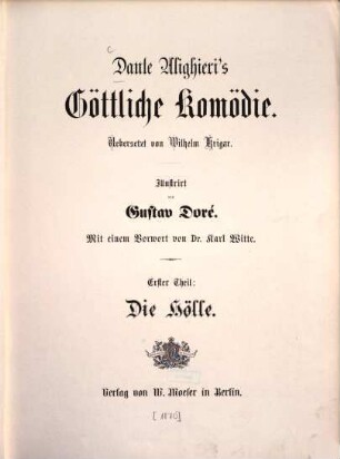 Dante Alighieri's Göttliche Komödie, 1. Die Hölle