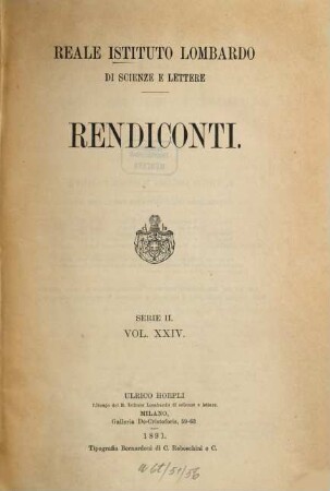Rendiconti. 24. 1891