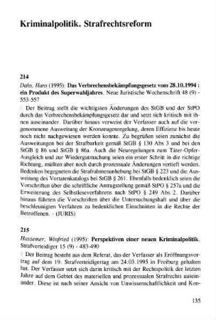 135-140, Kriminalpolitik. Strafrechtsreform