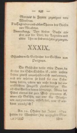XXXIX. Schaudervolle Geschichte der Gräfinn von Perignan