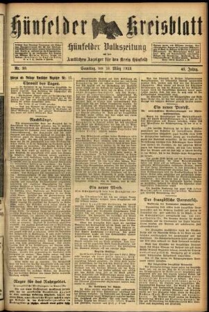 Ausgabe vom Samstag, den 10. März 1923.