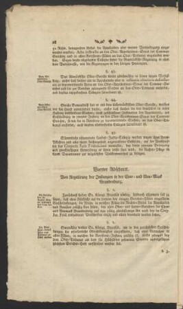 Vierter Abschnitt. Von Regulirung der Instanzien in der Chur- und Neu-Mark Brandenburg.