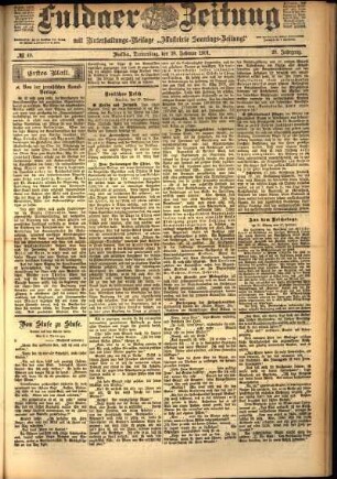Erste Ausgabe vom Donnerstag, den 28. Februar 1901.
