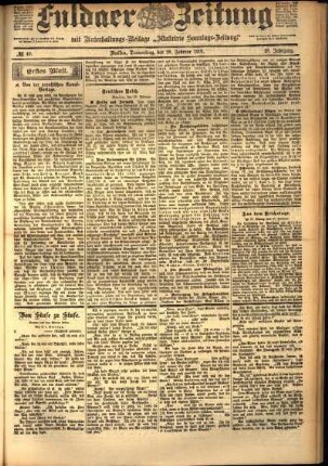 Erste Ausgabe vom Donnerstag, den 28. Februar 1901.
