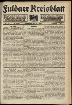 Ausgabe vom Donnerstag, den 17. April 1913.