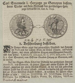 Bildnis des Carl Emanuel I., Herzog von Savoyen