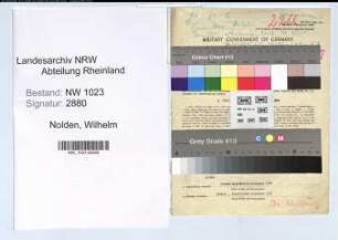 Entnazifizierung Wilhelm Nolden , geb. 14.09.1910 (Kaufmann)