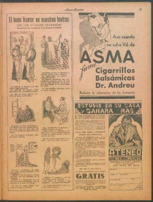 El buen humor en nuestros teatros [Caricaturas] : (De los últimos estrenos)