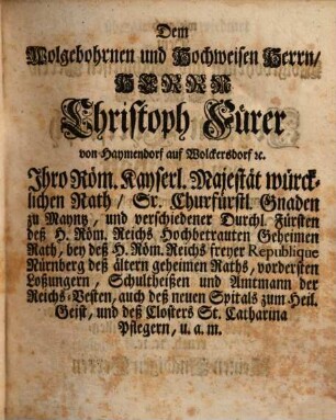 Tractatus de juribus Judaeorum : worinnen von denen Gesetzen, denen sie unterworffen, deren Heyrathen, Contracten, Wucher, Testamenten, Successionen oder Erbfolgen, Verbrechen und deren Bestraffungen Privilegien u. Rechts-Wolthaten, Oneribus u. Beschwehrden, in sonderheit der Frouen-Steuer u. guldenen Opffer-Pfenning, wie auch Gerichten u. Gerichtl. Handlgn., u. a. mehr, gründl. u. deutl. gehandel wird ; Aus denen Göttl. u. allgemeinen Reichs- u. a. Special-Rechten u. Gewohnheiten zusammen getragen u. mit Praejudiciis Decisionibus u. Responsis, überall bestärcket ; Denen Richtern, Amtleuten, u. sonsten jedermännigl. zum Besten, mit e. hierzu dienl. Register versehen, hrsg. = Von Recht der Juden