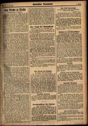 Zweite Ausgabe vom Montag, den 25. Juni 1934.