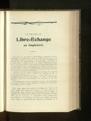 Le Procés Du Libre-Echange en Angleterre.