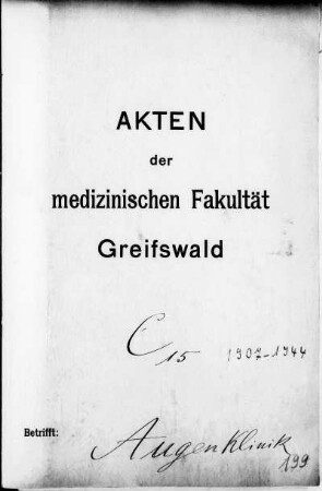 Besetzung des Lehrstuhls für Augenheilkunde