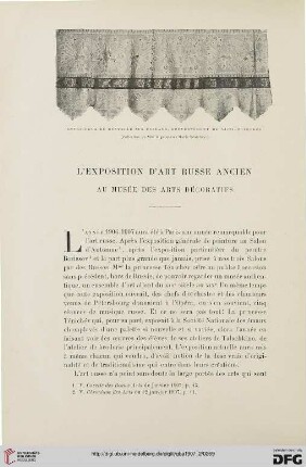 3. Pér. 38.1907: L' exposition d'art russe ancien au Musée des Arts décoratifs