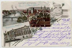 Mehrbildkarte, 2 Motive: Neckaransicht mit Götzenturm, Harmonie
