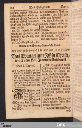 Das Evangelium Jesu Christi, wie es vom Heil. Joanne beschrieben ist.