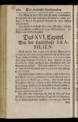 Das XVI. Capitel. Von der Landschafft Brasilien.
