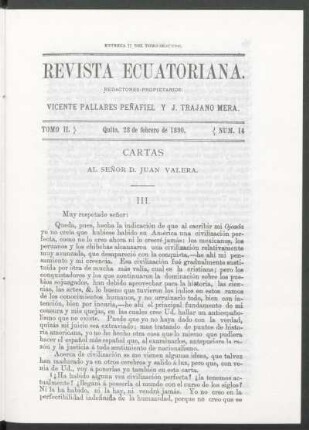 Tomo 2. - Quito, 28 de febrero de 1890. - Núm. 14