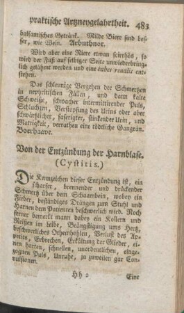 Von der Entzündung der Harnblase. (Cystitis.)