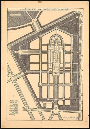 Friedhof an der Seelhorst, Hannover: Gesamtanlage im Grundriss 1:1000, Legende, Stempel