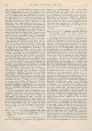 136-137 [Rezension] Aberle, M. v., Einleitung in das Neue Testament. Herausgegeben von Paul Schanz