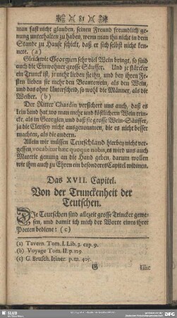 Das XVII. Capitel. Von der Trunckenheit der Teutschen