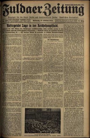 Ausgabe vom Mittwoch, den 15. Oktober 1930.