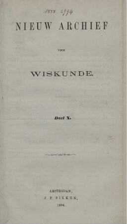 10: Nieuw archief voor wiskunde