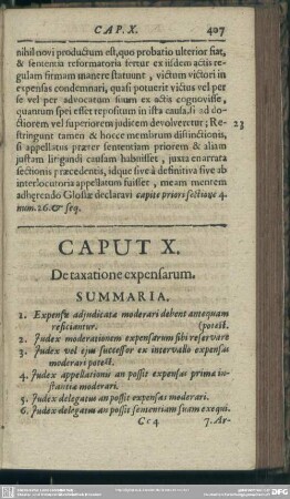 Caput X. De taxatione expensarum