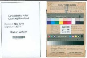 Entnazifizierung Wilhelm Becker , geb. 08.11.1910 (Bahnarbeiter)