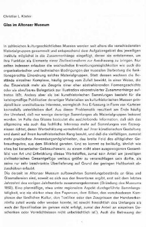 Glas im Altonaer Museum