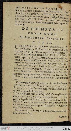 De coe metriis urbis Romæ