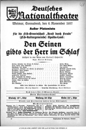 Den Seinen gibts der Herr im Schlaf