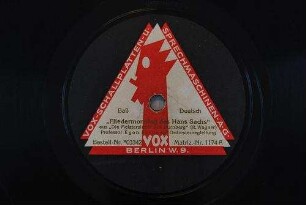 "Fliedermonolog des Hans Sachs" ["Wie duftet doch der Flieder"] : aus [der Oper] "Die Meistersinger von Nürnberg" [2. Akt] / (R. Wagner)