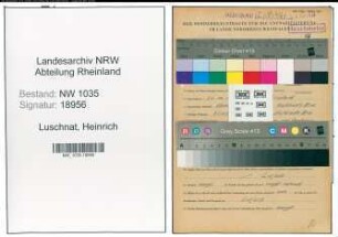Entnazifizierung Heinrich Luschnat , geb. 20.11.1902 (Platzmeister)