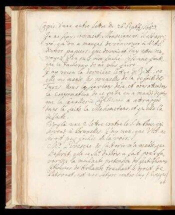 Copie d'une autre Lettre du 26. Sept: 1683.