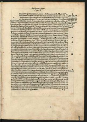 Resuscitatio Lazari. Caput II.