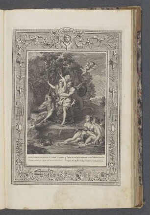 Daphne von dem Apollo verfolget wird in einen Lorbeerbaum verwandelt.