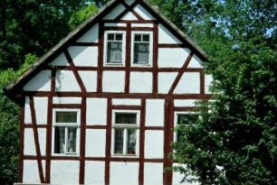 Giebelansicht eines Fachwerkhauses
