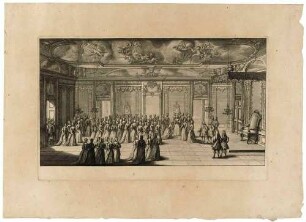 Audienzgemach beim Empfang Maria Josephas im Dresdener Schloss 1719